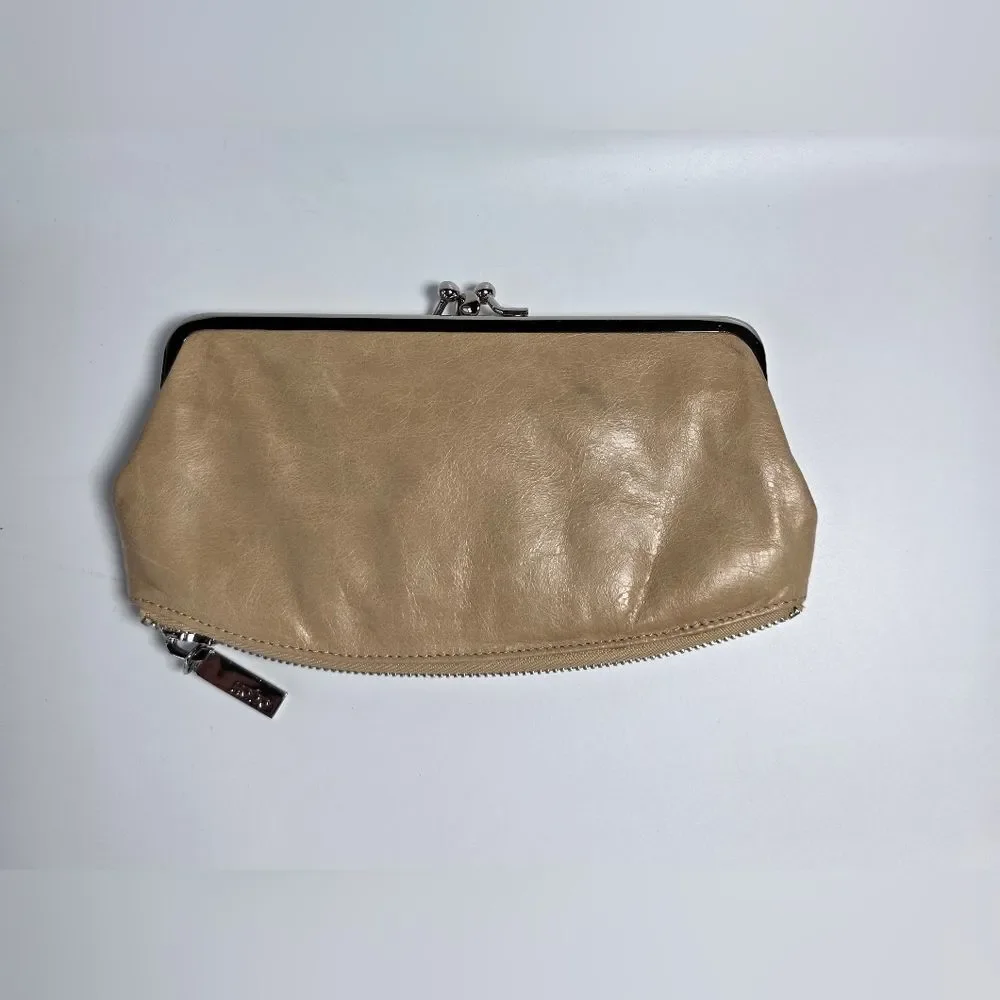 Hobo International Millie Clutch Leather Kiss-Lock Closure Purse Handbag